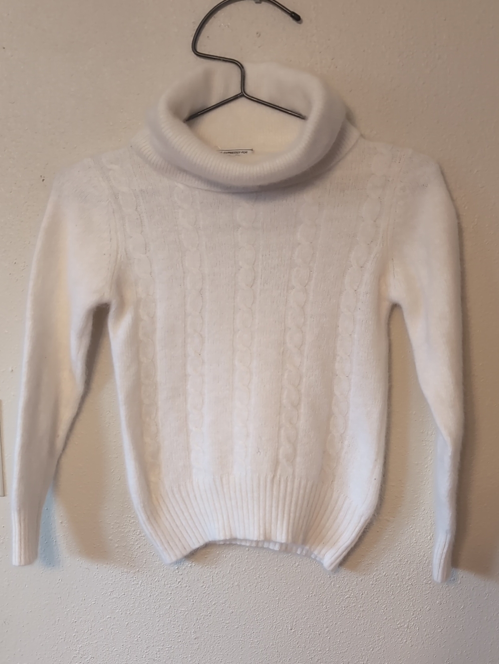 Saks Fifth Avenue Lambswool Angora Blend Cable Turtleneck Sweater XS-S (Flawed)